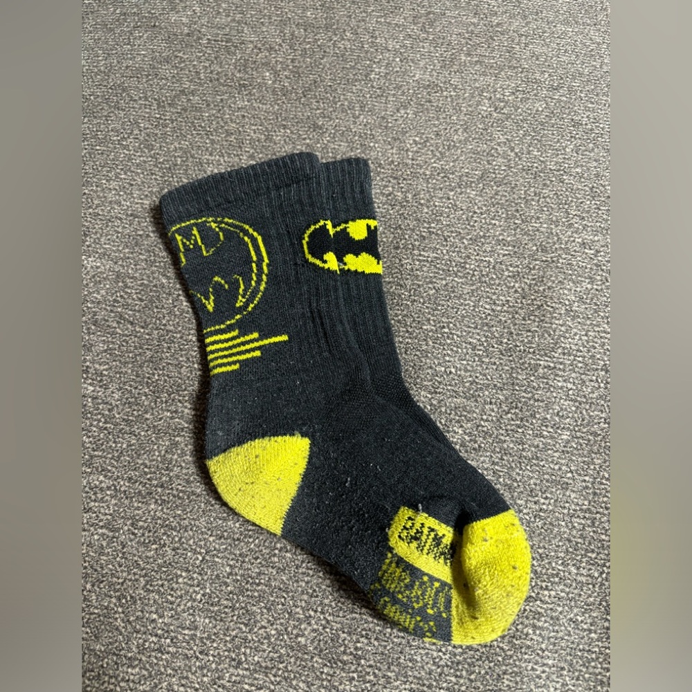 Kids Black & Yellow Batman Socks